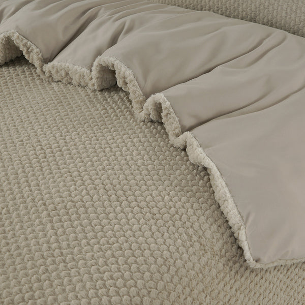 Teddy-vuodevaatesetti Taupe 140 x 200/220