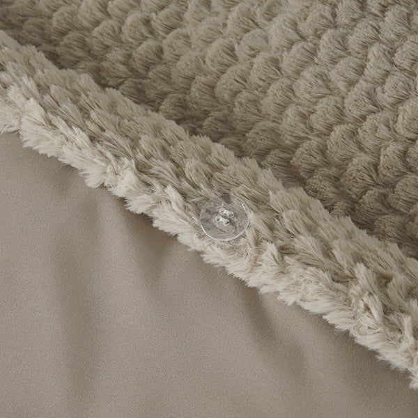 Teddy-vuodevaatesetti Taupe 140 x 200/220