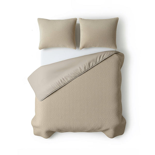 Teddy-vuodevaatteet Taupe 200 x 200/220