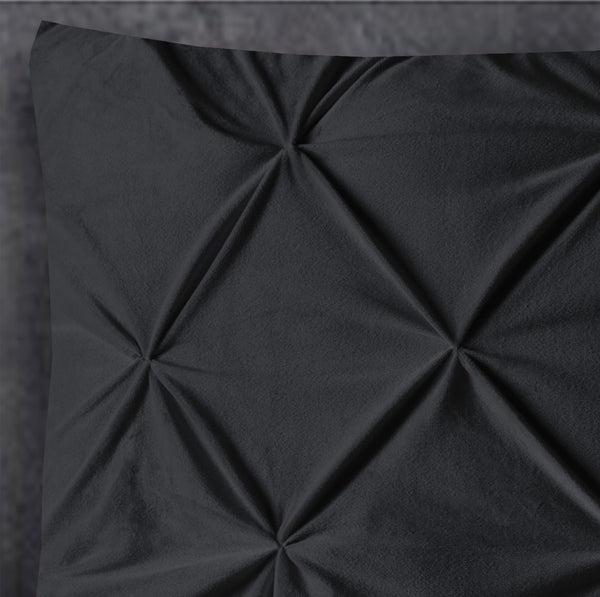 VUODEVAATTEET - Velvet Pintuck 2-pack tyynyliina musta