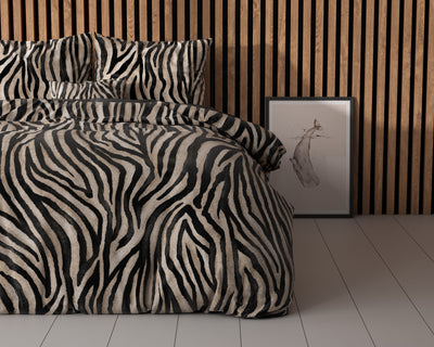 Pussilakanasetti - Zebra Icon Musta