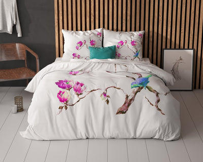 Pussilakanasetti Magnolias Valkoinen