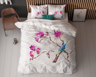 Pussilakanasetti Magnolias Valkoinen