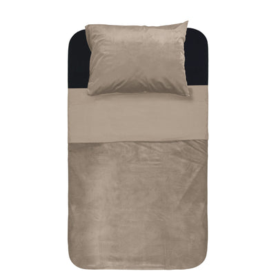 Pussilakanasetti Velvet Piping Taupe / Harmaa