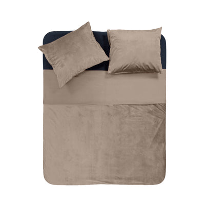 Pussilakanasetti Velvet Piping Taupe / Harmaa