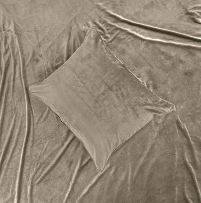 Pussilakanasetti Velvet Piping Taupe / Harmaa