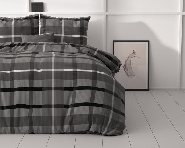 Antrasiitinharmaa Pussilakanasetti 140 x 200/220