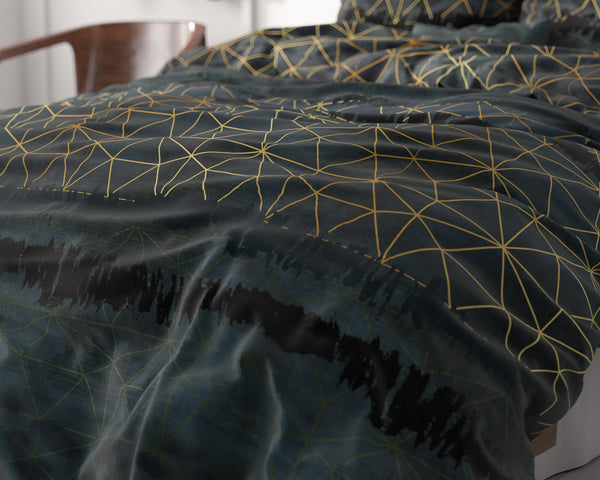 Leopardikuvioinen Pussilakanasetti, Tummanvihreä 200x220 cm