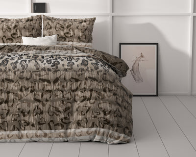 Pussilakanasetti Tiger leopard Taupe