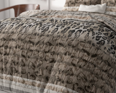 Pussilakanasetti Tiger leopard Taupe