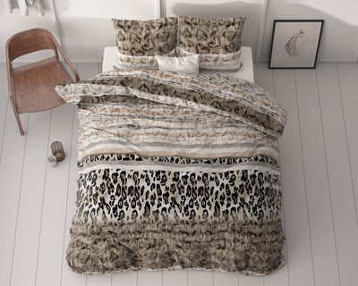 Pussilakanasetti Tiger leopard Taupe