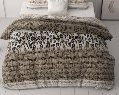 Pussilakanasetti Tiger leopard Taupe