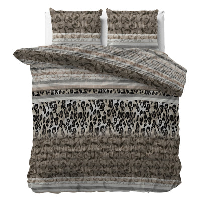 Pussilakanasetti Tiger leopard Taupe