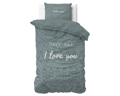 Pussilakanasetti I Love Bed Vihreä