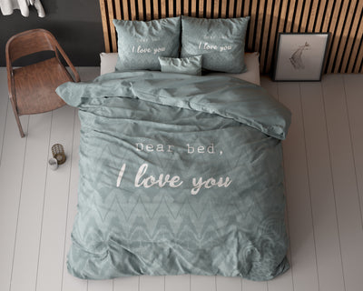 Pussilakanasetti I Love Bed Vihreä