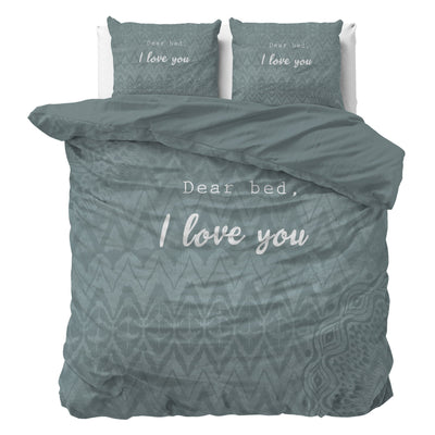 Pussilakanasetti I Love Bed Vihreä