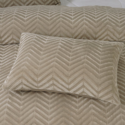 Pussilakanasetti Chevron Teddy Taupe