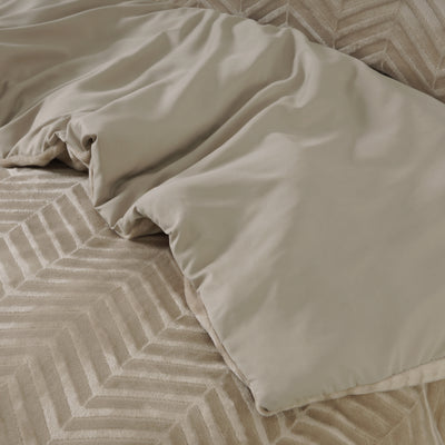 Pussilakanasetti Chevron Teddy Taupe
