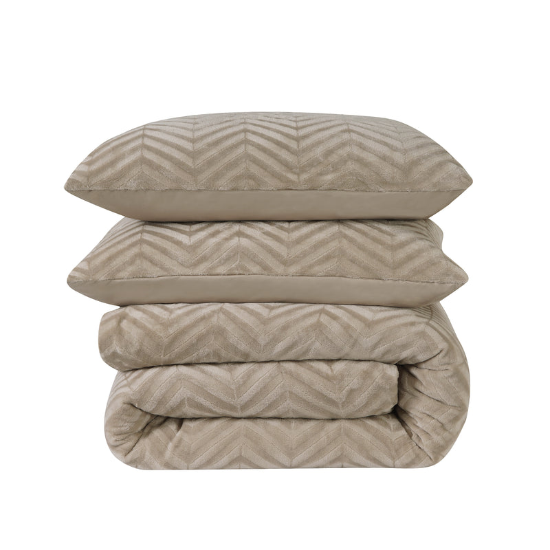 Pussilakanasetti Chevron Teddy Taupe