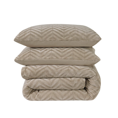 Pussilakanasetti Chevron Teddy Taupe