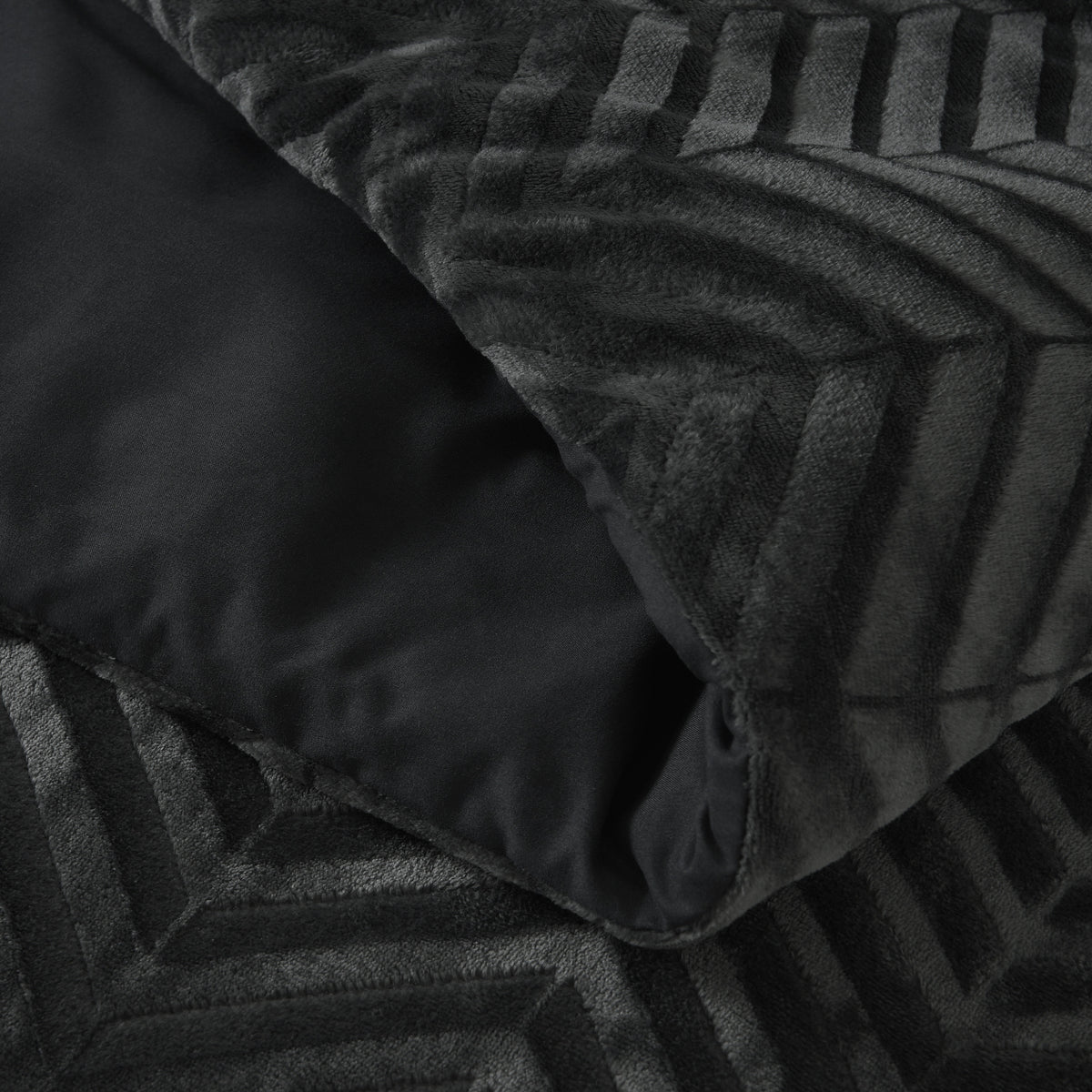 Pussilakanasetti Chevron Teddy Antrasiitti