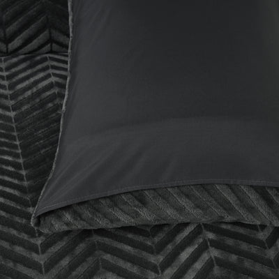 Pussilakanasetti Chevron Teddy Antrasiitti