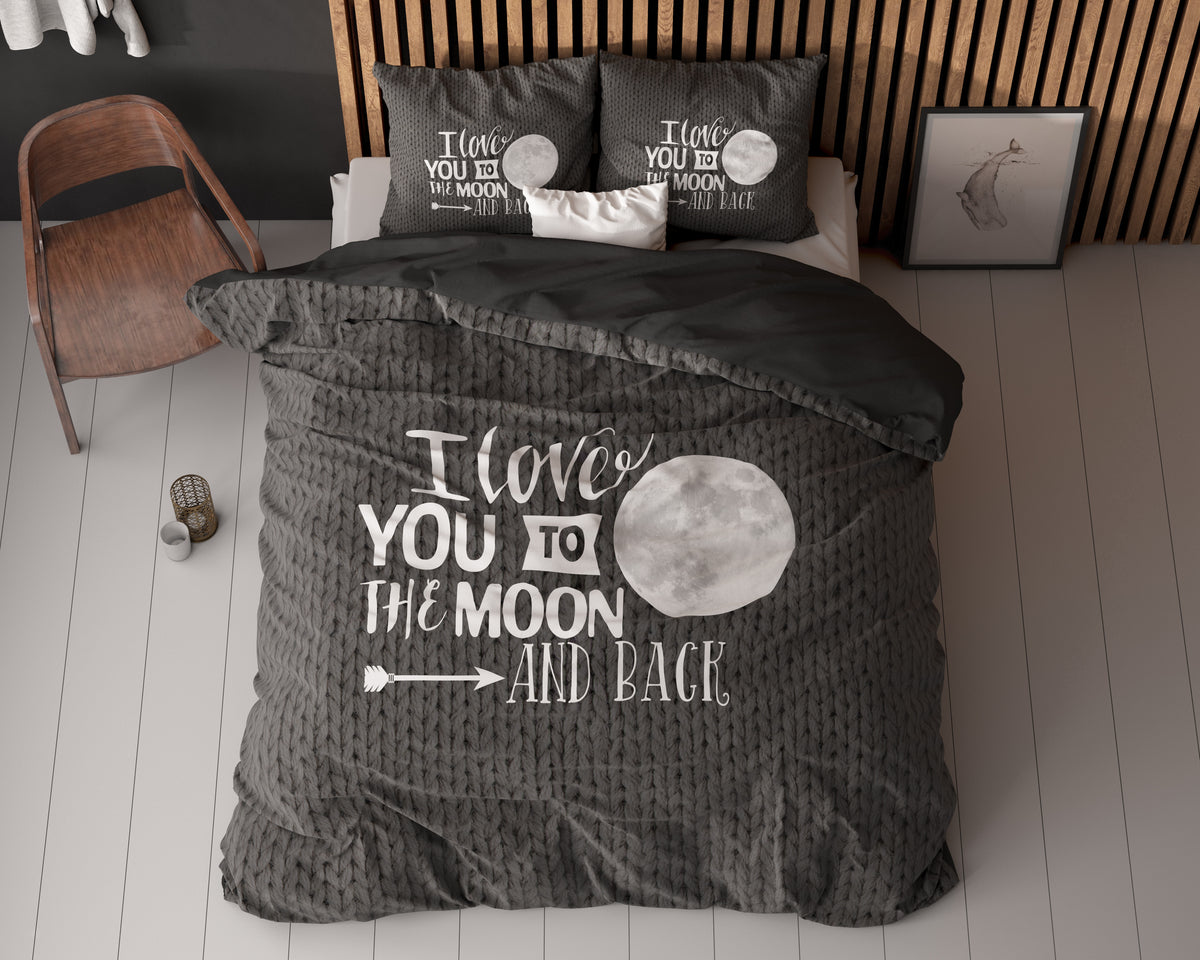Pussilakanasetti Moon and Back Antrasiitti