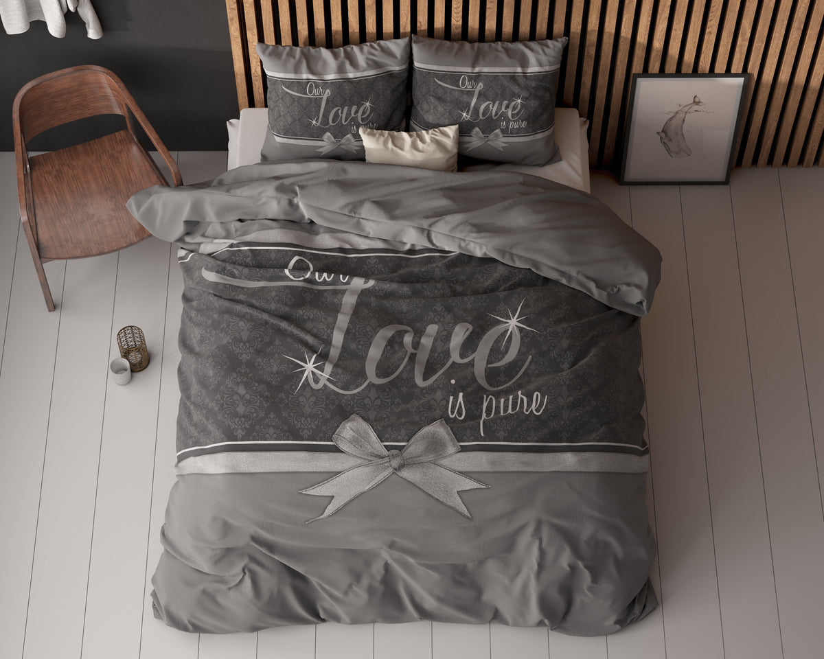 Pussilakanasetti Pure Love Harmaa