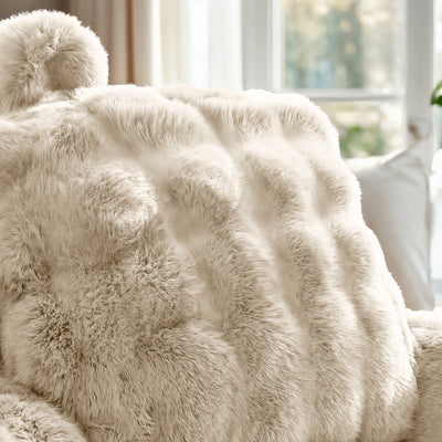 VUODEVAATTEET - Bedrest Pompom Beige Tyyny