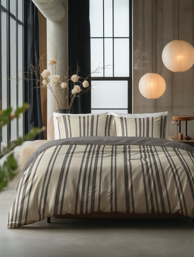Pussilakanasetti Linear Linen Sand