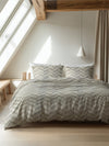 VUODEVAATTEET - Chevron Beige/hiekka Pussilakanasetti