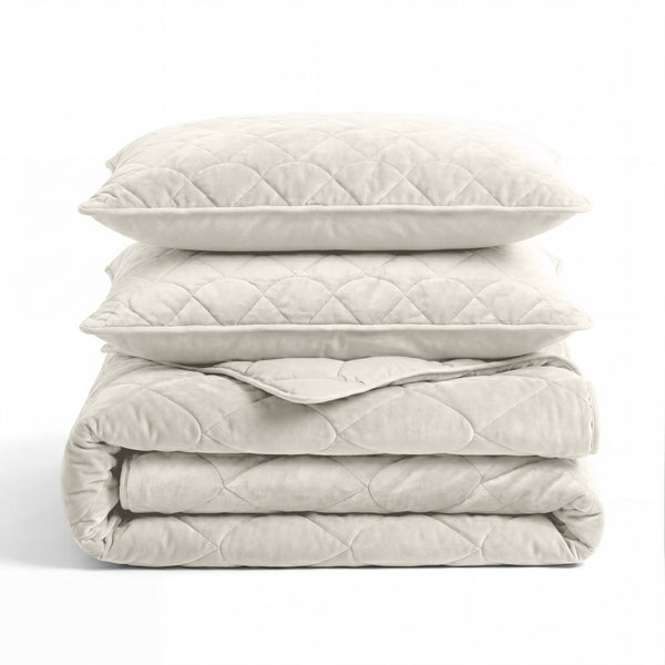 VUODEVAATTEET - Lazy peitto Velvet Beige ylellisillä tyynyliinoilla Tyynyliina
