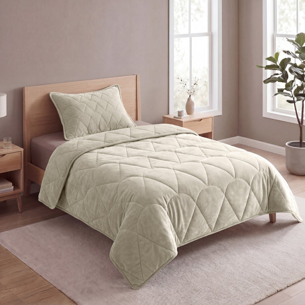 VUODEVAATTEET - Lazy peitto Velvet Taupe/Harmaa ylellisillä tyynyliinoilla Tyynyliina