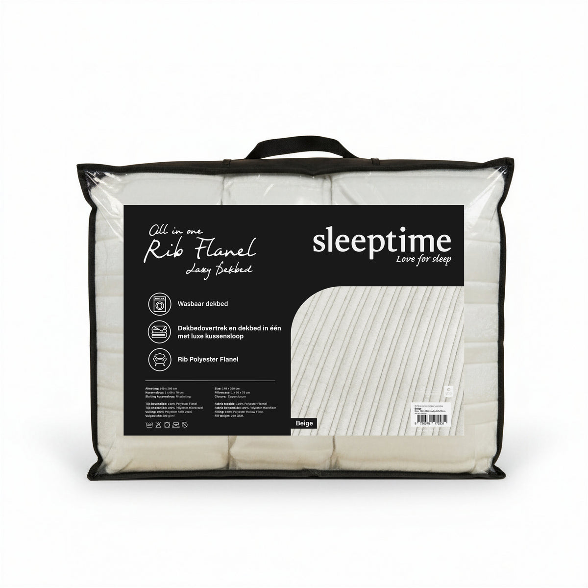 VUODEVAATTEET - Lazy peitto Rib premium Beige Tyynyliinoilla