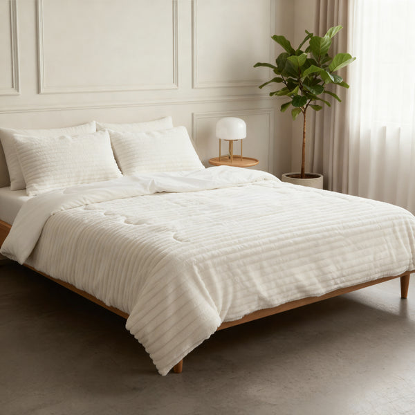 VUODEVAATTEET - Lazy peitto Rib premium Beige Tyynyliinoilla