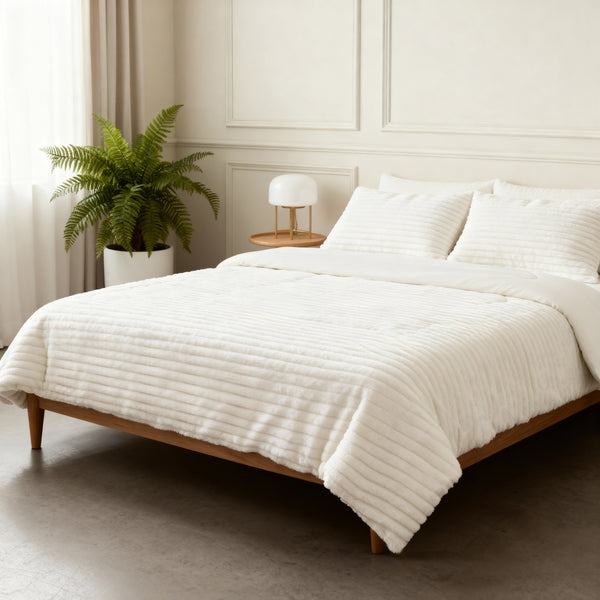 VUODEVAATTEET - Lazy peitto Rib premium Beige Tyynyliinoilla