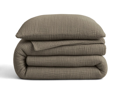 Mousseline Pussilakana Taupe 140x200 + Tyynyliina