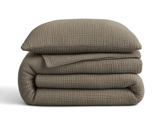 Mousseline Pussilakana Taupe 140x200 + Tyynyliina