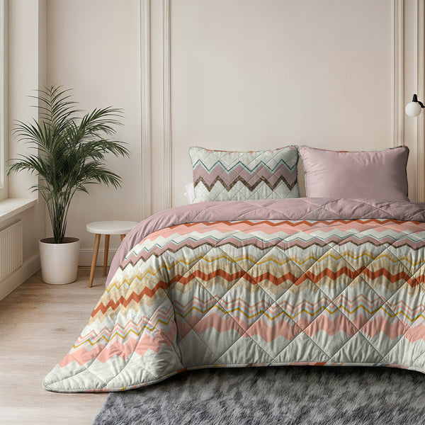 Lazy Dekbed Lizzy Beige/Roosa Peitto ja Tyynysetti 240x220