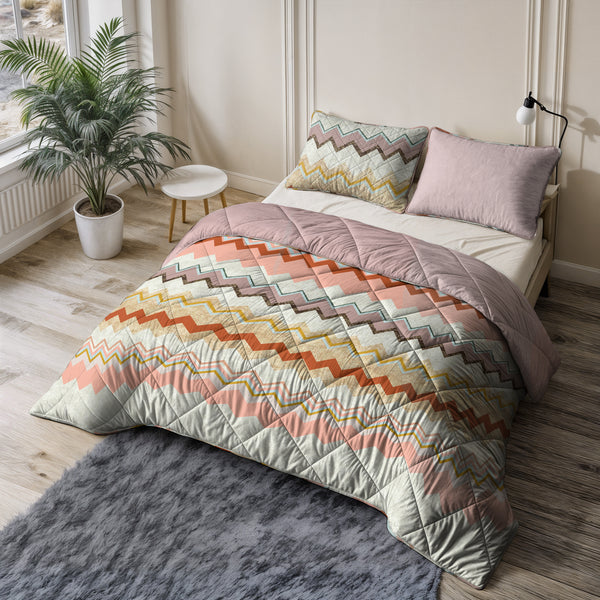 Lazy Dekbed Lizzy Beige/Roosa Peitto ja Tyynysetti 240x220