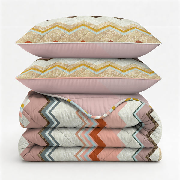 Lazy Dekbed Lizzy Beige/Roosa Peitto ja Tyynysetti 240x220