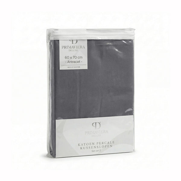 VUODEVAATTEET - Lazy Tyynyliina Percale 2Pack Antrasiitti