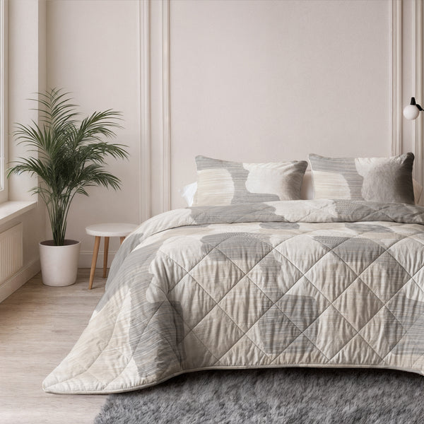 VUODEVAATTEET - Lazy peitto puuvilla ruudullinen Beige/harmaa