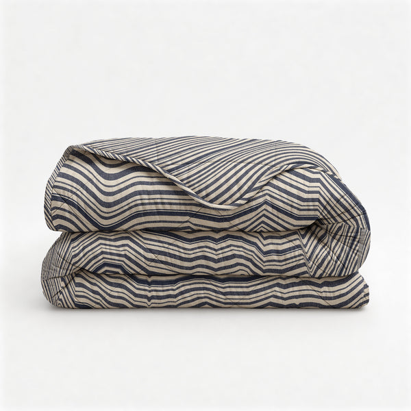 VUODEVAATTEET - Lazy peitto Puuvilla Stripy Beige/Sininen