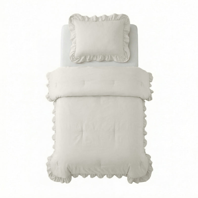 VUODEVAATTEET - Lazy peitto Ruffles Luonnonvalkoinen