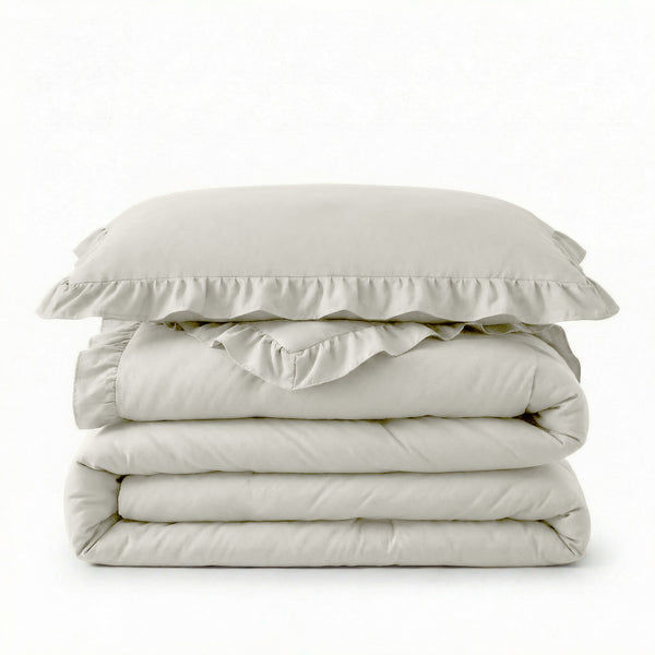 VUODEVAATTEET - Lazy peitto Ruffles Luonnonvalkoinen