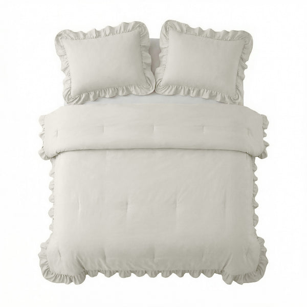 VUODEVAATTEET - Lazy peitto Ruffles Luonnonvalkoinen