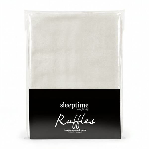VUODEVAATTEET - Lazy Ruffles Tyynyliina 2-pack luonnonvalkoinen