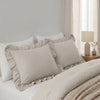VUODEVAATTEET - Lazy Ruffles Tyynyliina 2pack Taupe/Harmaa