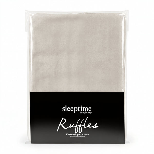 VUODEVAATTEET - Lazy Ruffles Tyynyliina 2pack Taupe/Harmaa
